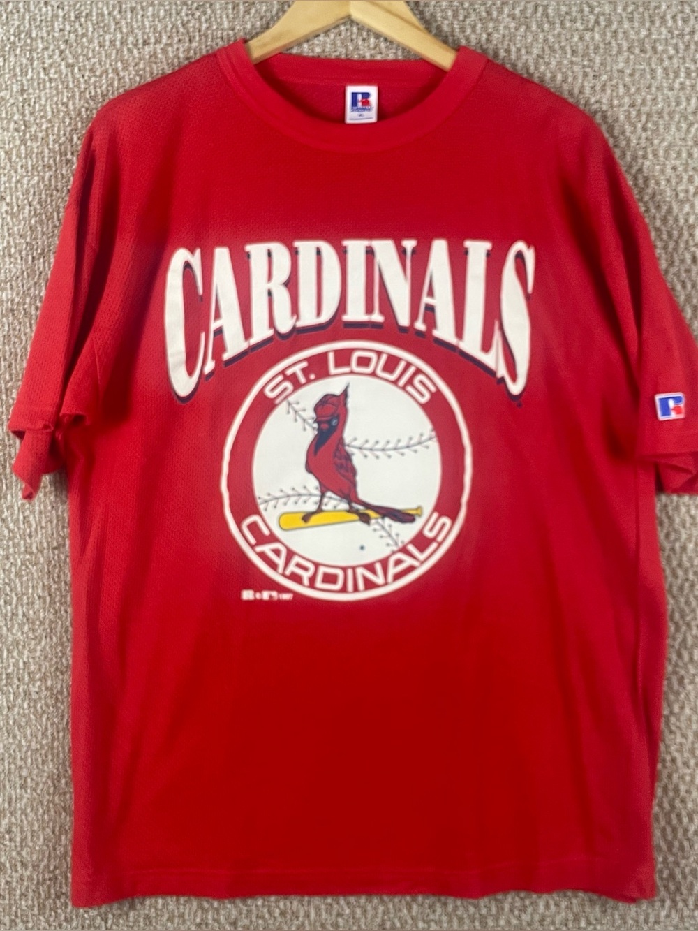 Vintage St Louis Cardinals Shirt Mens XL Russell Athletic 90s Baseball Mesh 306